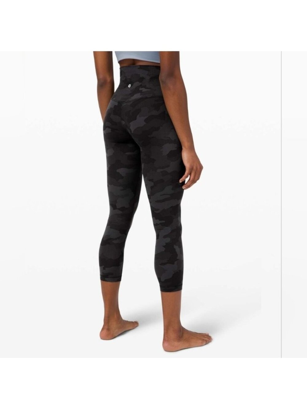 Lululemon Align High-Rise Crop 23" Leggings Black Camo Nulu Size 2 Gym Active